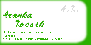 aranka kocsik business card